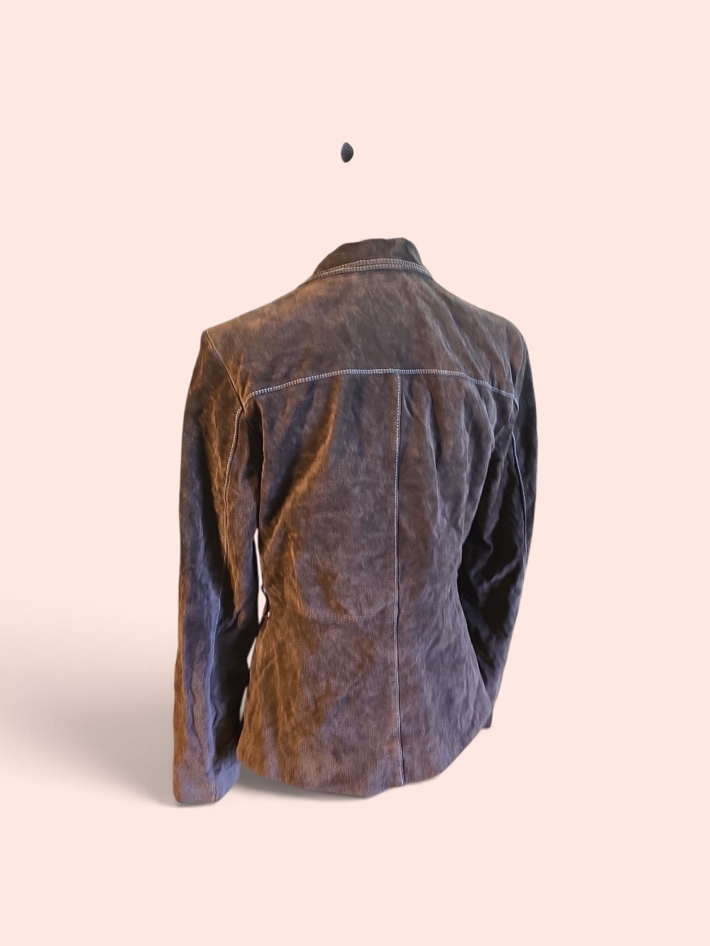 Y2K Wilsons Leather Brown Suede Button Jacket - Picture 2 of 7